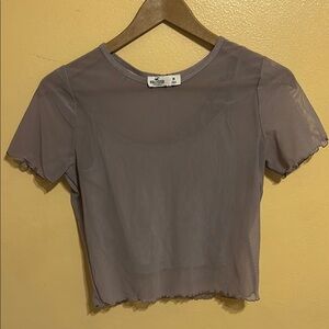 Hollister Women's Sheer Gray Top